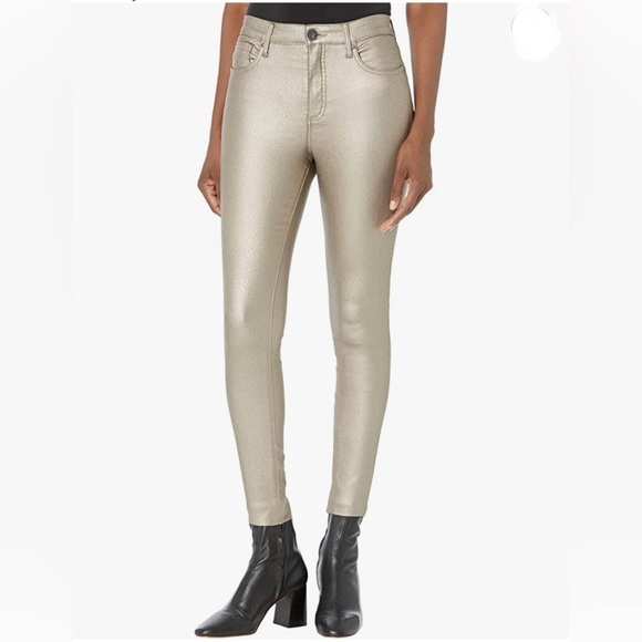 KUT from the KLOTH Connie Coated Fab AB Ankle Skinny Raw Hem in Metallic Bronze - Picture 6 of 6